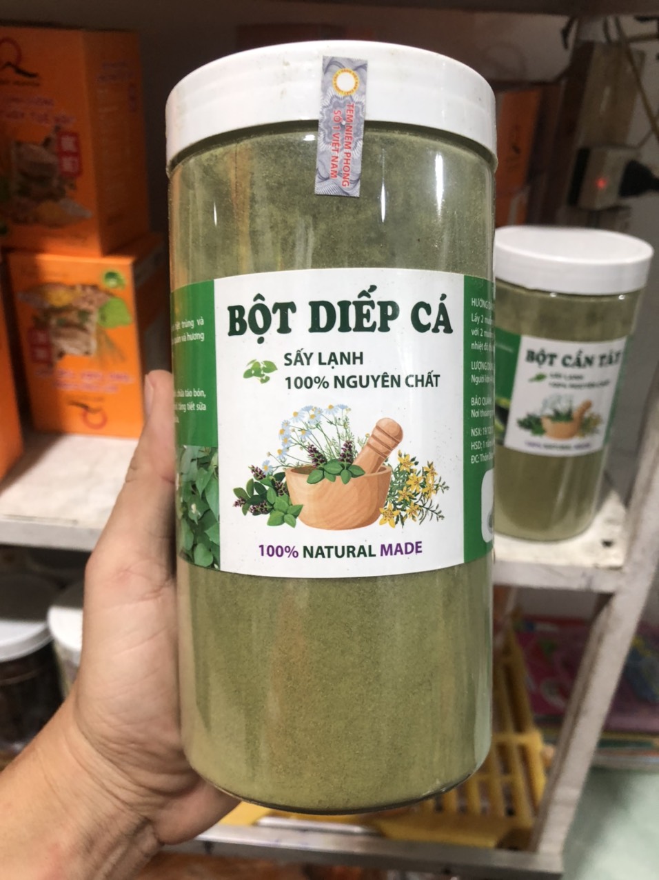 Bột diếp cá sấy lạnh Đà Lạt Farm organic hũ 500g - 100% thiên nhiên