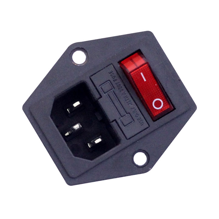 Jack Cắm Âm 3 Chân Có Cầu Chì Công Tắc Nguồn Có Đèn Báo AC-303A