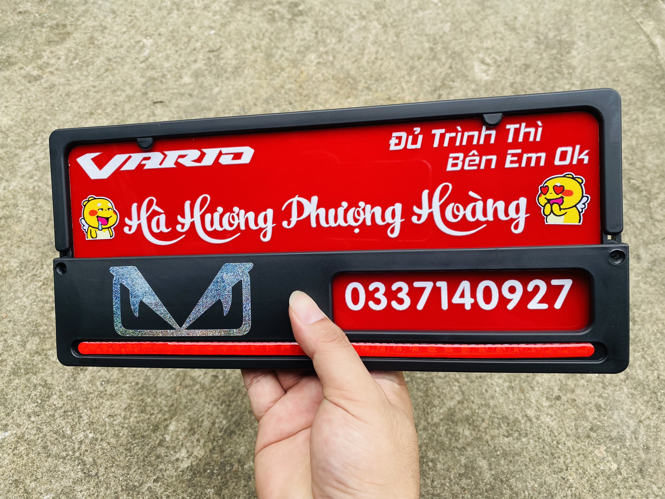 (Theo yêu cầu)  Bảng tên xe Vario - Xe nhập khẩu Indo(size lớn) gắn - Zalo tư vấn : 0944.221.656