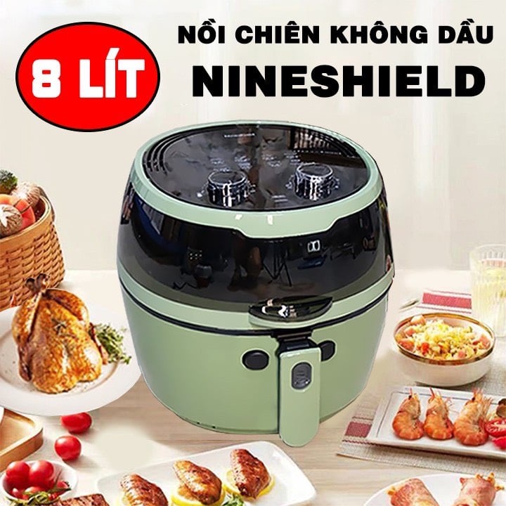 Nồi Chiên Không Dầu 8L Loại Cơ NINESHIELD KB-6001M - Hàng Chính Hãng - Bảo Hành 12 Tháng