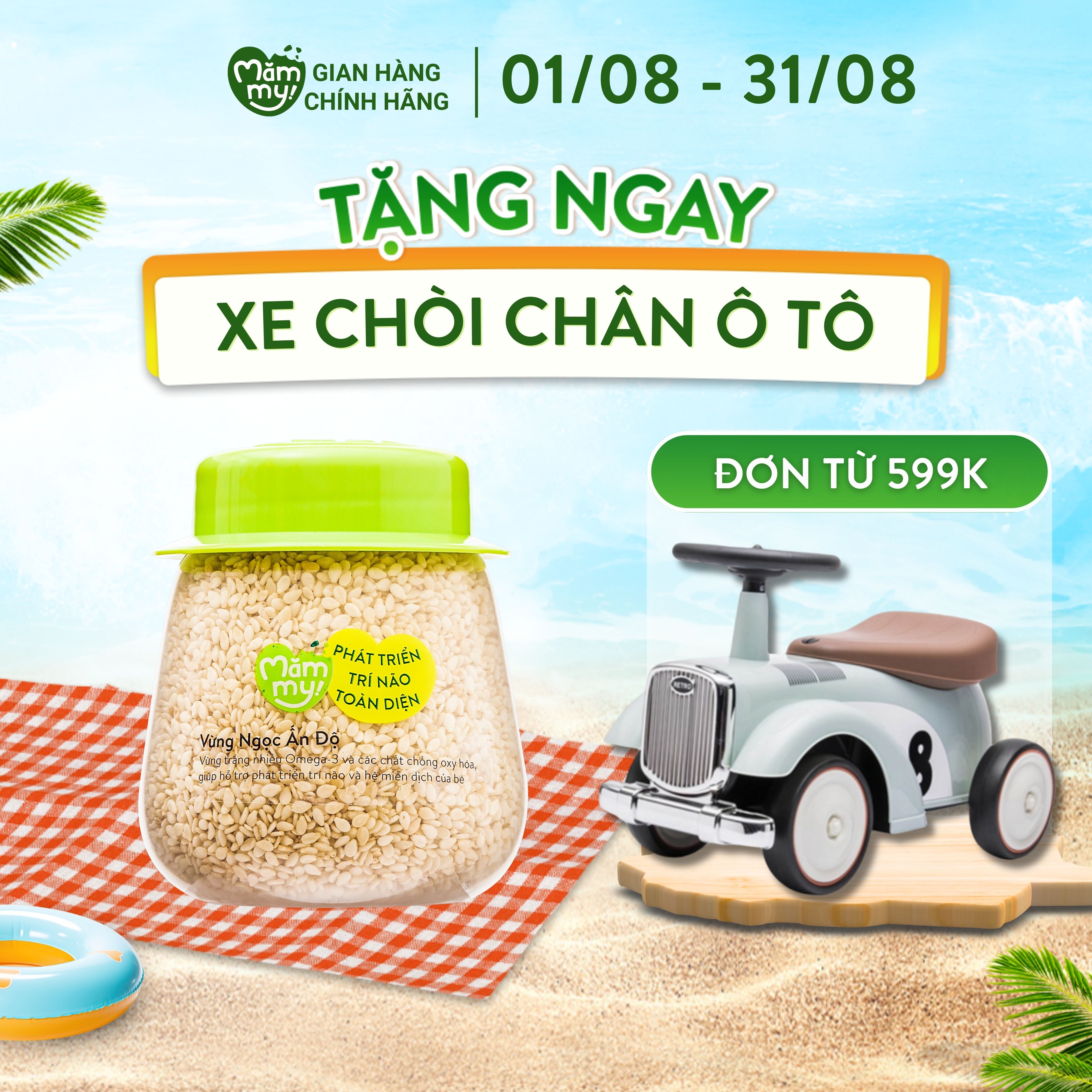 Vừng Ngọc Hữu Cơ Loại 1 Mămmy - Hạt ăn dặm dinh dưỡng cho bé từ 6 tháng tuổi bổ sung vi chất hỗ trợ phát triển trí não và hệ miễn dịch của bé