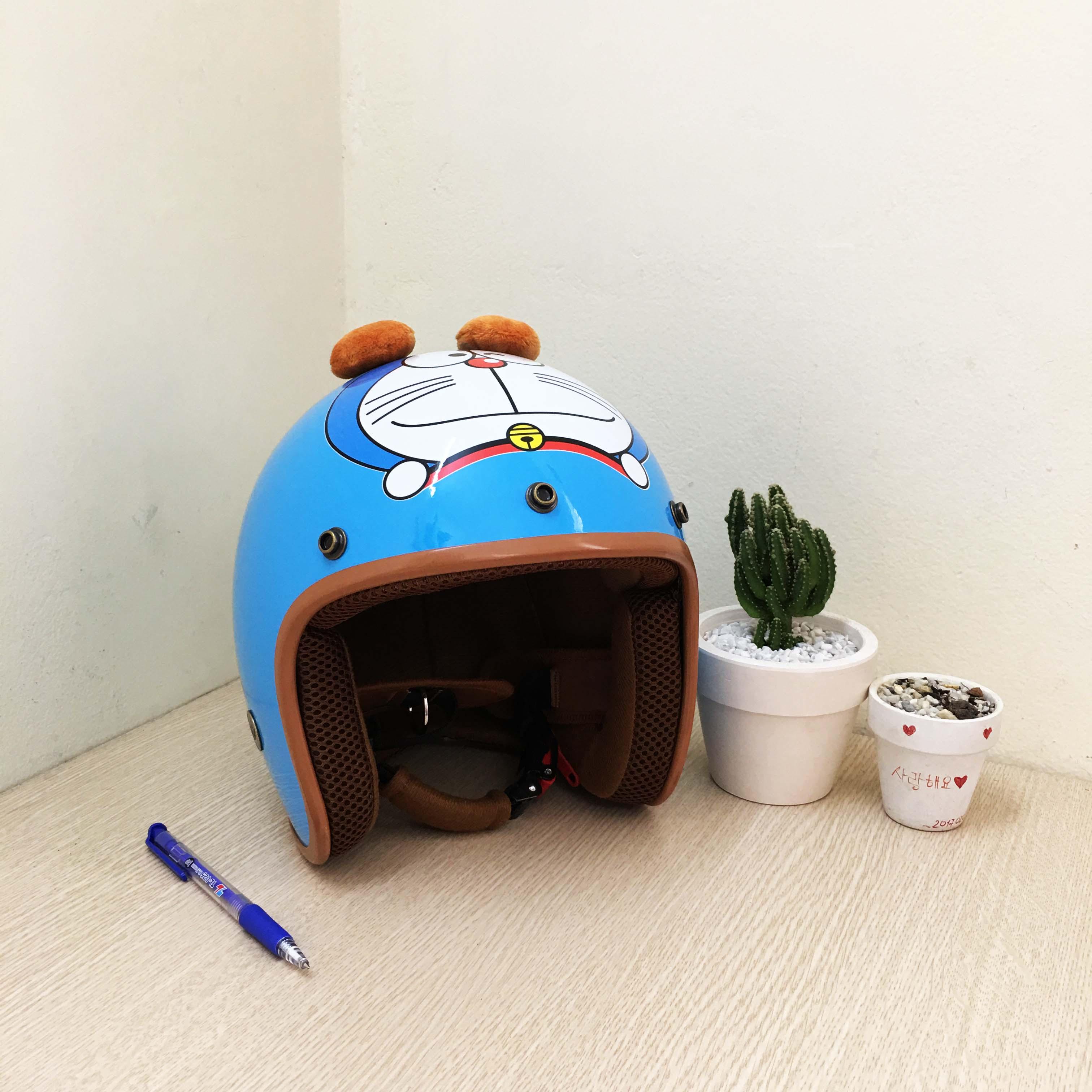 Mũ bảo hiểm 3/4 Doremon hàng cao cấp ảnh thật