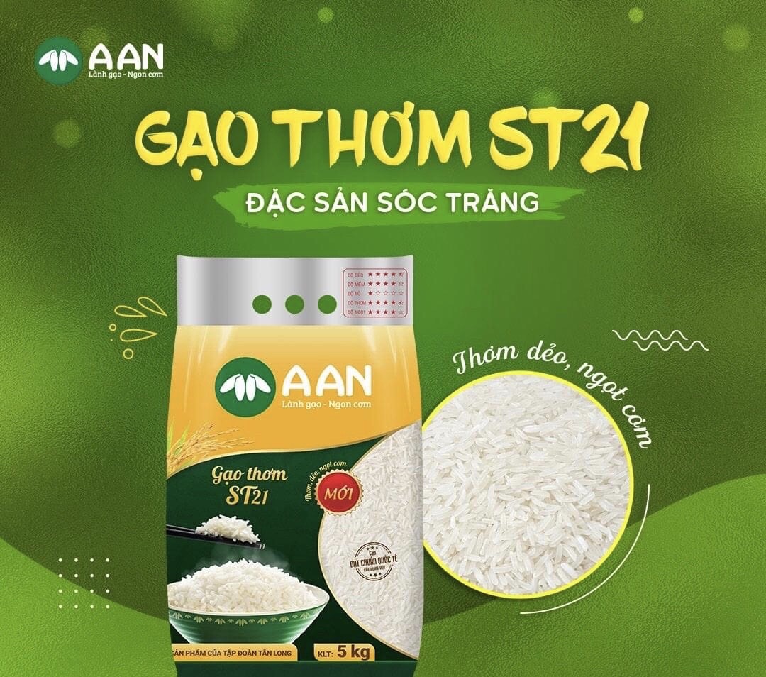 Q3-HCM- GẠO A AN  ST21- DÒNG ST- GẠO NGON SÓC TRĂNG - HÀNG CHUẨN CÔNG TY- 1 TÚI 5KG/ GIÁ 140.000 đ.