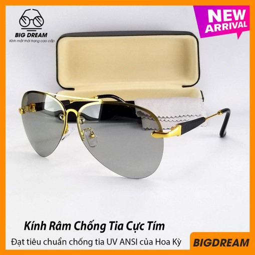 Kính mát nam cao cấp Tròng Đổi Màu khi đi ra nắng - đổi màu nhẹ theo nhiệt độ BDMER743 - Mắt kính chống tia UV