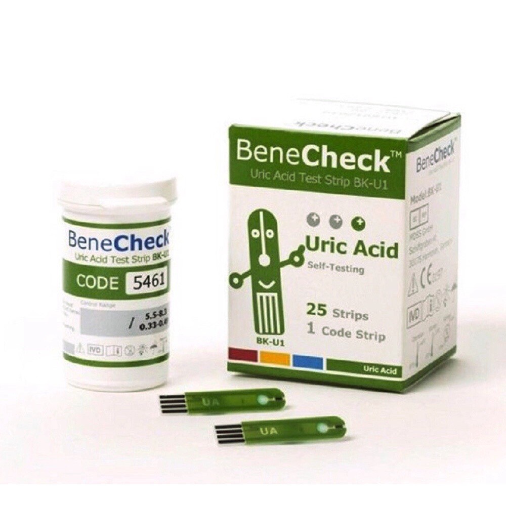 Que thử Acid Uric máy đo Benecheck 3in1 25 que