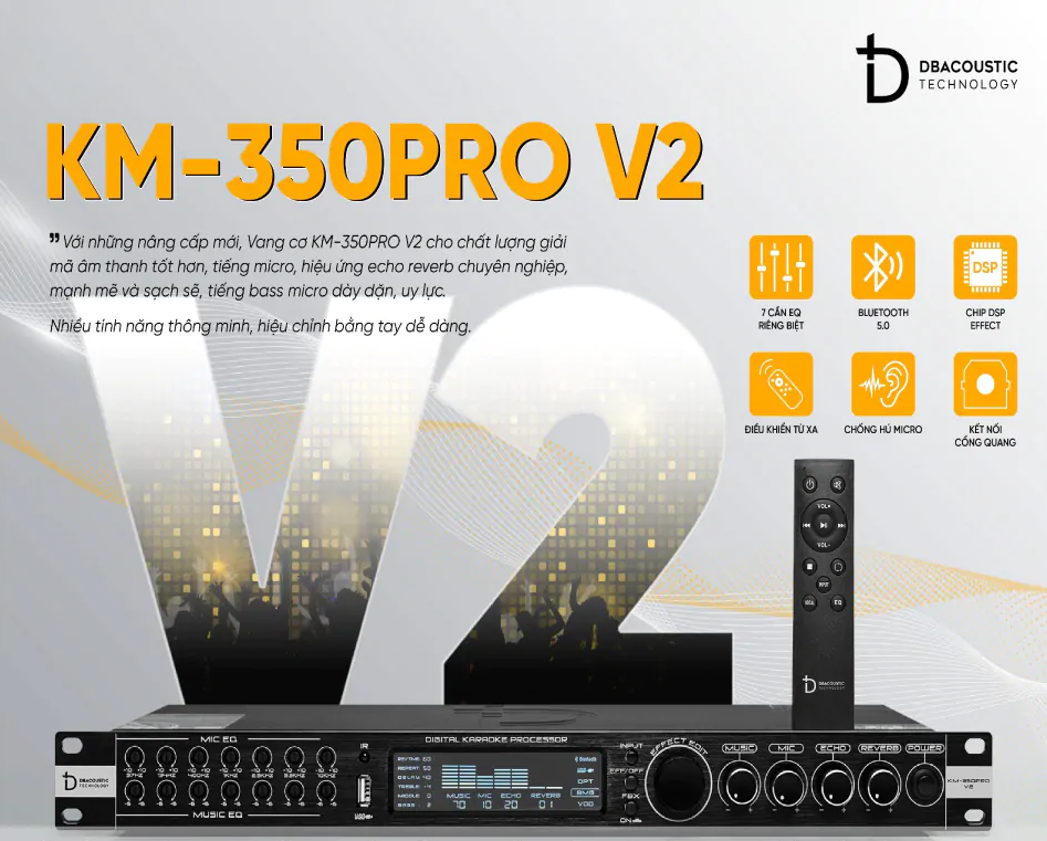 Vang cơ cao cấp db acounstic km-320 plus/km350 pro v2 - tích hợp nhiều chế độ ktv - hàng chính hãng