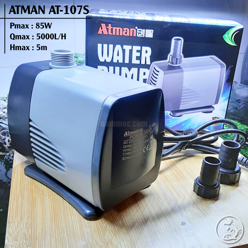 Bơm ATMAN AT-107S [85W~5000L/H] || Máy Bơm Mạnh Mẽ, Tiết Kiệm Điện Dành Cho Bể Cá Koi