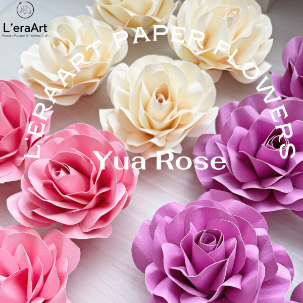 [L'eraArt] Hoa Hồng Giấy Yua Rose - Paper Flowers 3'' (~7cm) - 1 Túi 4 Hoa