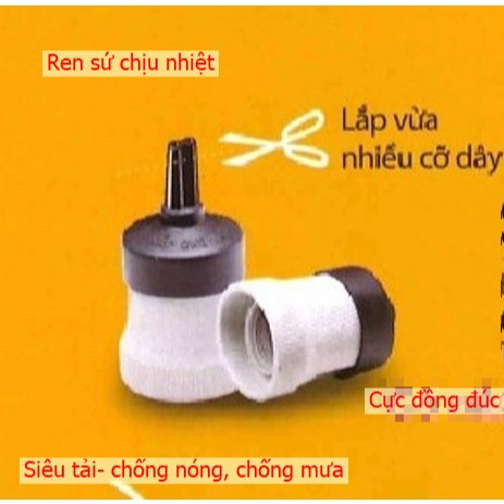 [Chính Hãng] Đuôi đèn bằng sứ SOPOKA ĐV6 ĐT6 ren xoáy siêu chịu nhiệt, siêu công suất, chống giật, chống mưa