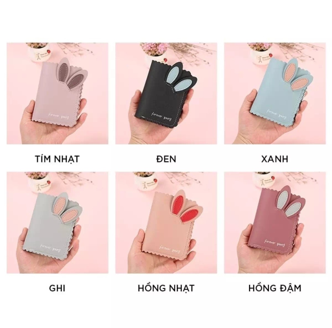 Ví nữ mini ngắn kiểu tai thỏ cầm tay dễ thương, ví nữ mini phong cách hàn quốc