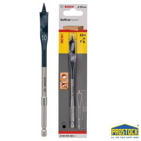 Mũi khoan gỗ đuôi cá bosch 10mm 2608595483