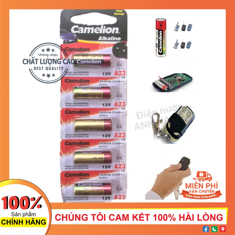 Pin remote cửa cuốn, điều khiển ô tô Camelion A23 12V