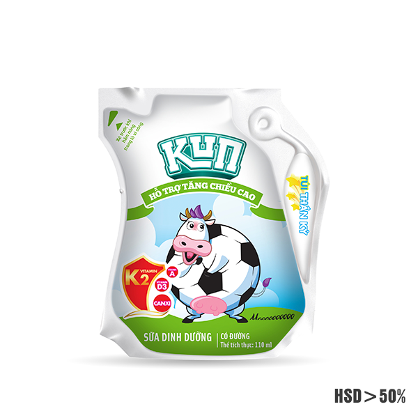 Sữa dinh dưỡng kun có đường túi 110ml thùng 24 túi