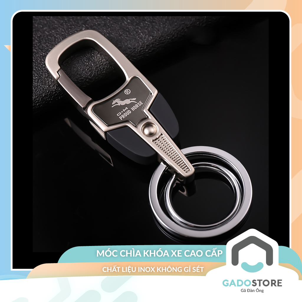 Móc khoá xe GADO móc chìa khoá xe máy ô tô GADO có chốt đeo đĩa quần inox cao cấp 024