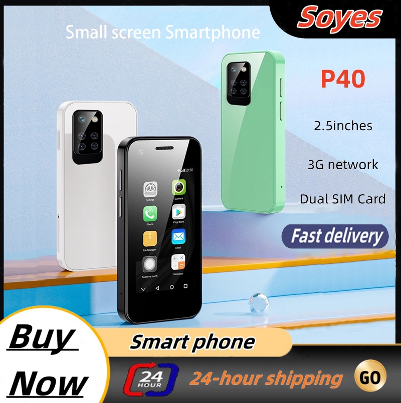  SOYES P40 Mini Android Phone Màn hình hiển thị 2,5 inch 5MP Dual Camera Dual SIM 3G Điện thoại thông minh nhỏ dễ thương 