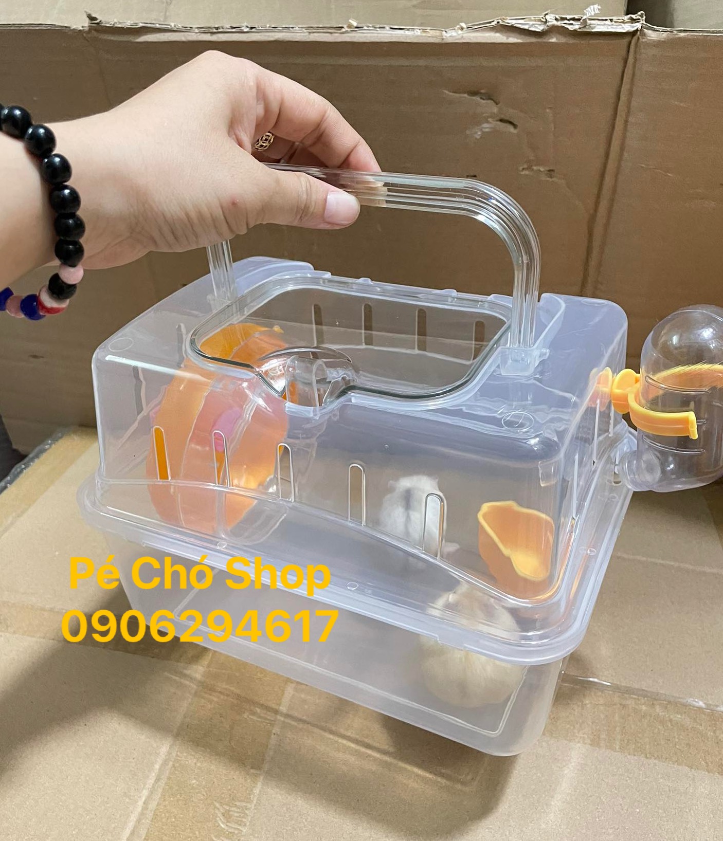[HCM]Lồng Hộp nhựa Nắp mika trong suốt cho hamster .