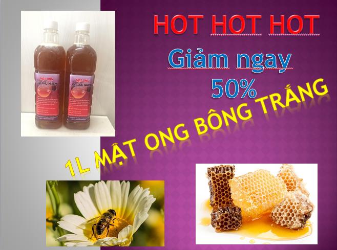Mật ong nguyên chất 1 lít mật ong bông trắng