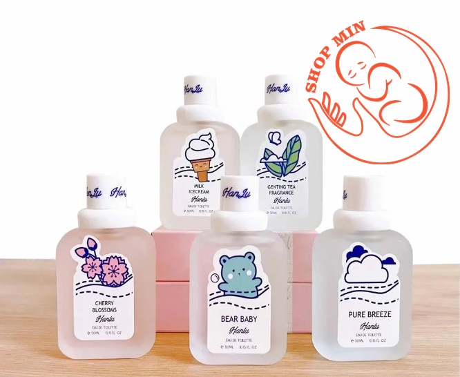 (HÀNG MỚI VỀ) Nước hoa xịt thơm quần áo Hanlu, Nước hoa cho bé BEAR BABY, Xịt đuổi muỗi an toàn cho bé 50ml