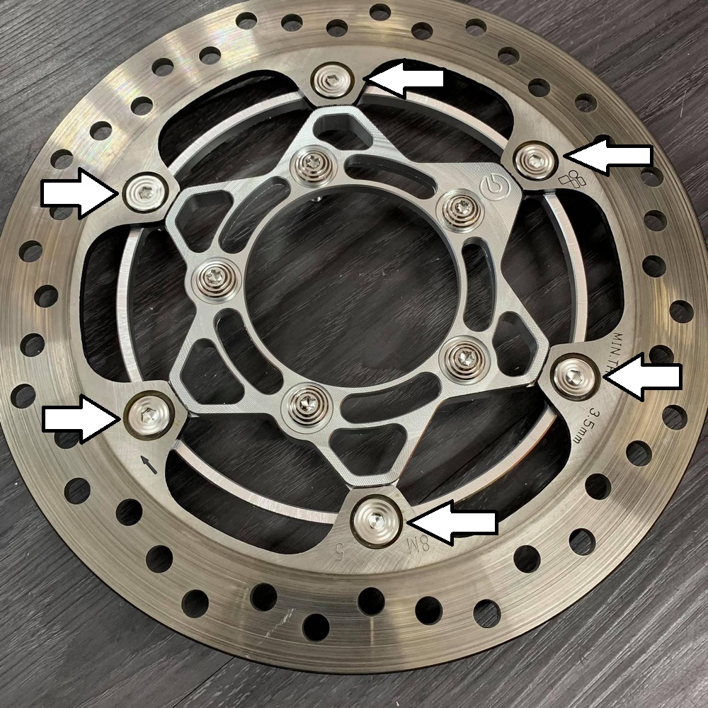 Ốc lòng dĩa thắng dĩa trước, thắng dĩa sau xe máy mẫu đầu dẹp cốt ốc 6ly hoặc 8ly INOX 304 sáng bóng, trang trí xe máy tạo điểm nhấn