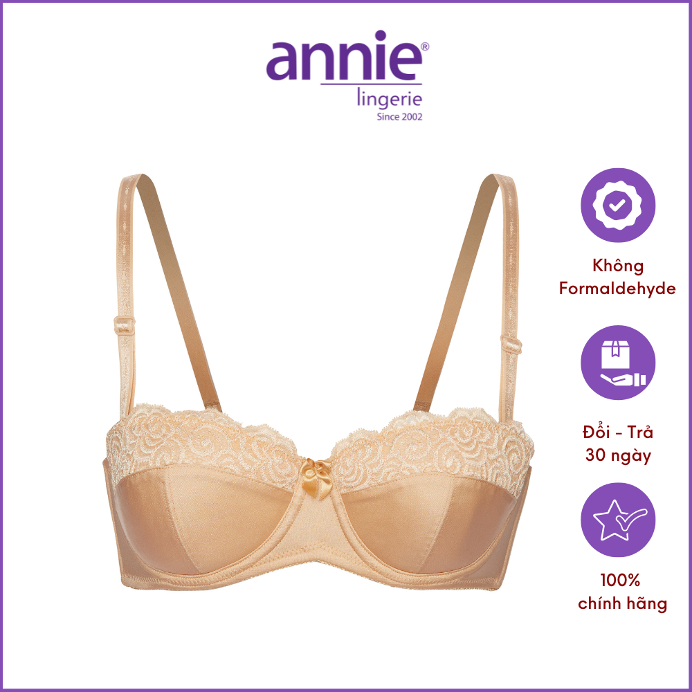 Áo ngực cúp ngang mút mỏng siêu nhẹ annie BRA8150 phối ren, có chỗ lắp thêm mút nâng ngực gợi cảm, ôm ngực không hở ngực