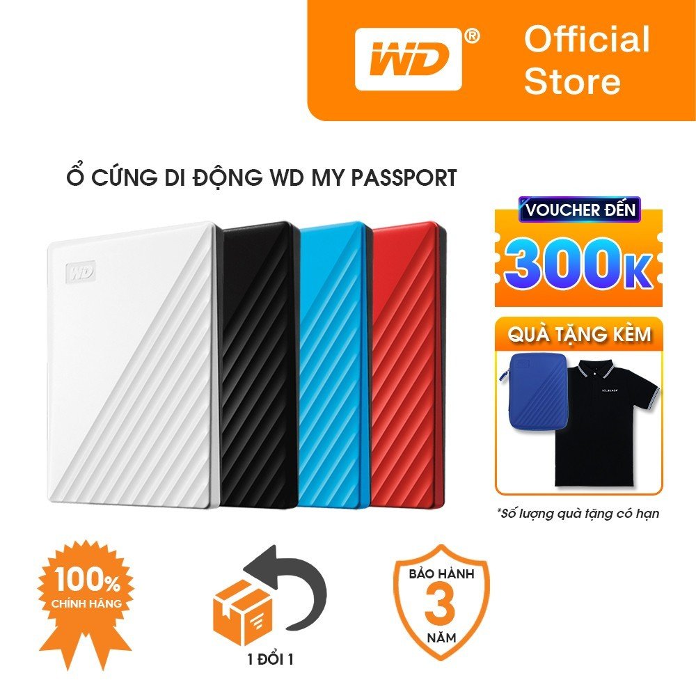 Ổ cứng di động HDD WD My Passport 1TB/2T/4TB/5TB USB 3.2