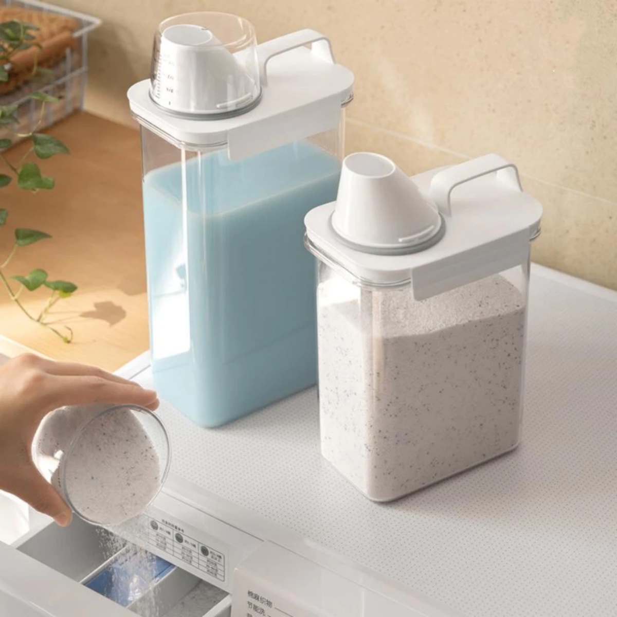  Hộp đựng bột giặt nước giặt nước xả Hộp đựng gạo bằng nhựa cao cấp chống ẩm chống tràn-HAUSE 