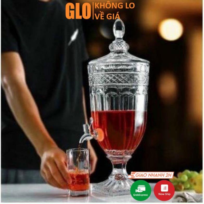 Bình thủy tinh 3 lít có vòi rót đựng chất lỏng, nước ngọt, hoa quả