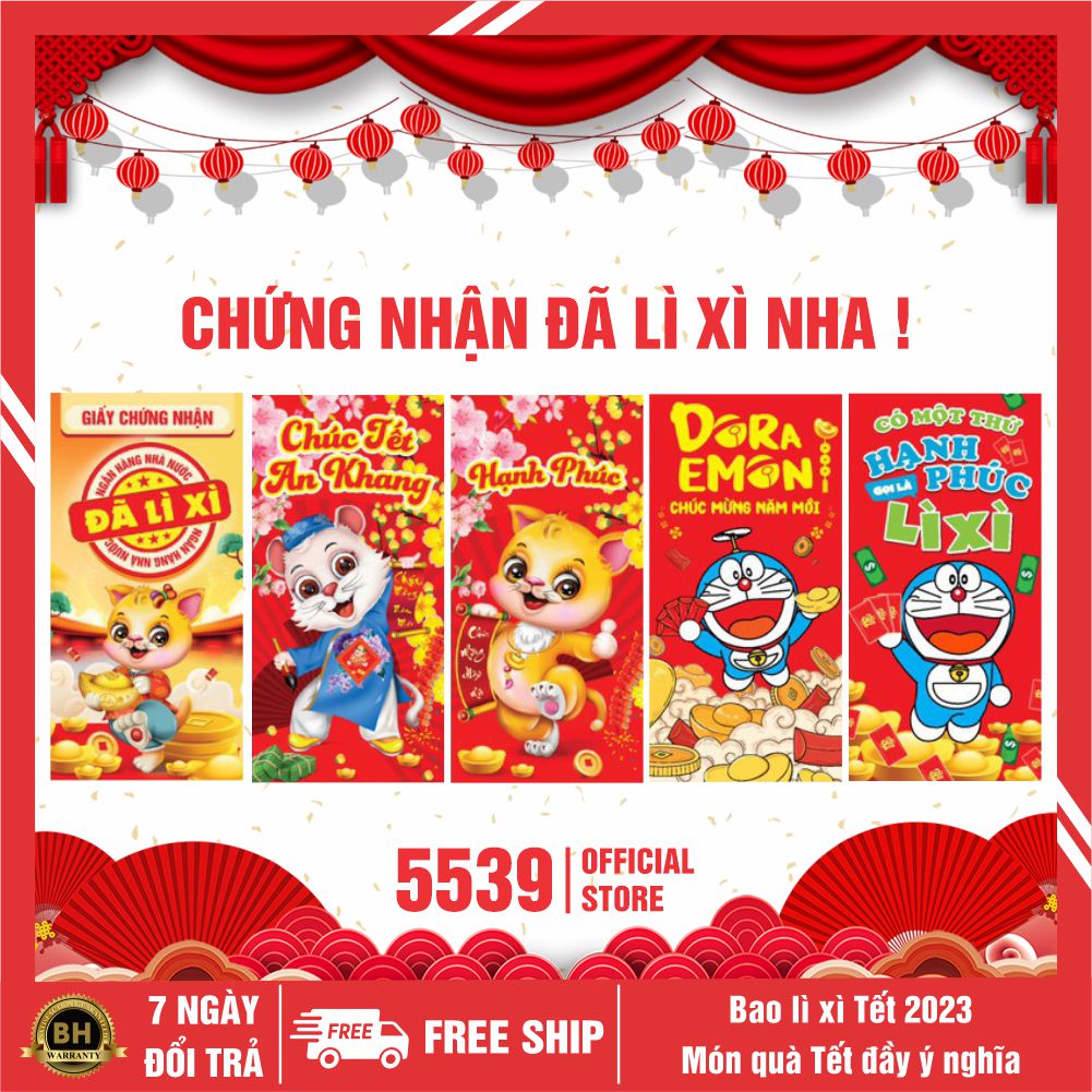 Combo 50 cái bao lì xì tết 2022, bao lì xì giá rẻ, bao lì xì đẹp độc lạ nhiều mẫu lựa chọn, 1 túi 10 cái 1 mẫu, giá sỉ tận xưởng - Shop 5539