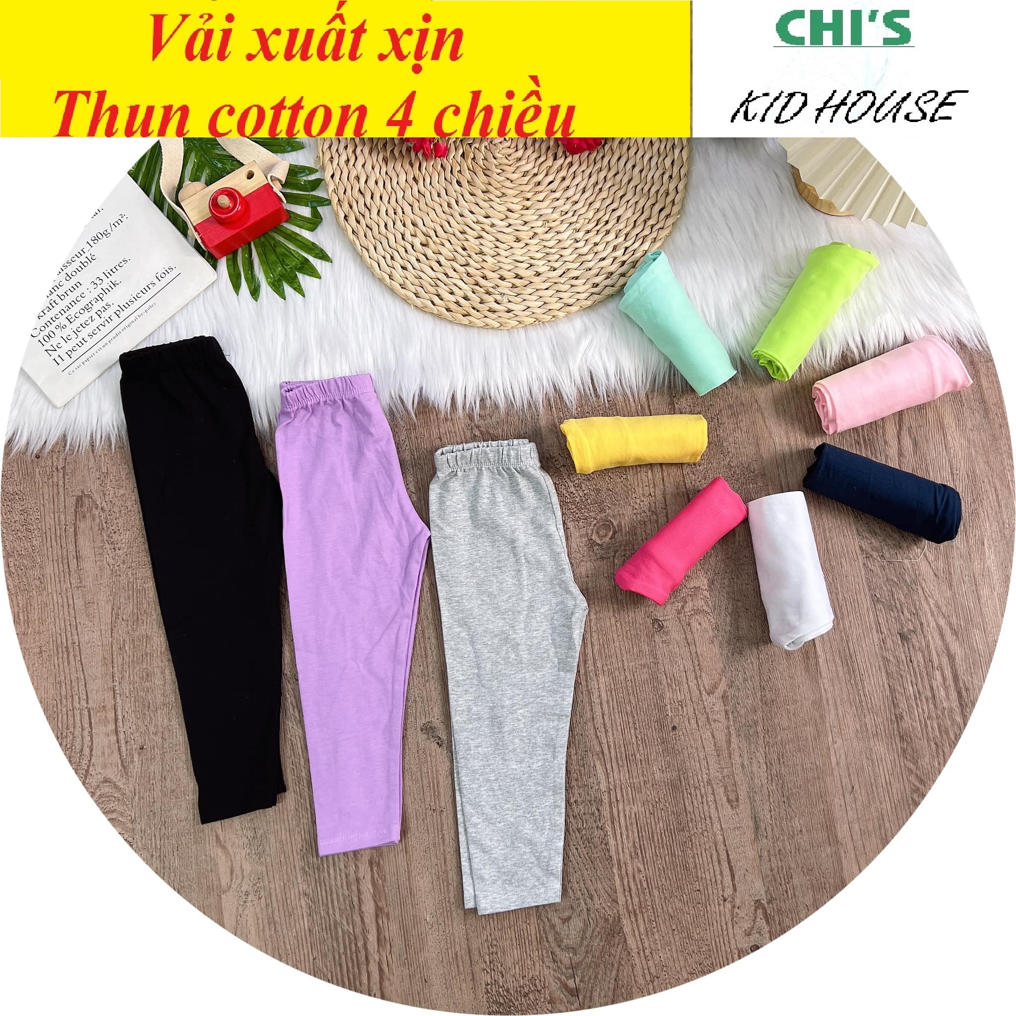 [VẢI XUẤT- GIÁ SỈ] QUẦN LEGGING TRƠN DÀI/QUẦN DÀI THUN COTTON 4 CHIỀU CHO BÉ GÁI 9-41KG