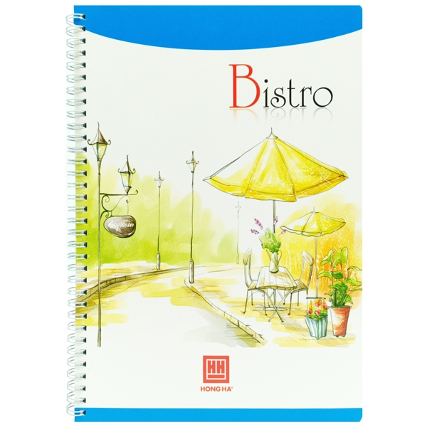 Sổ lò xo bistro a4 - 200 trang - hồng hà 2839 - mẫu 3 - xanh da trời