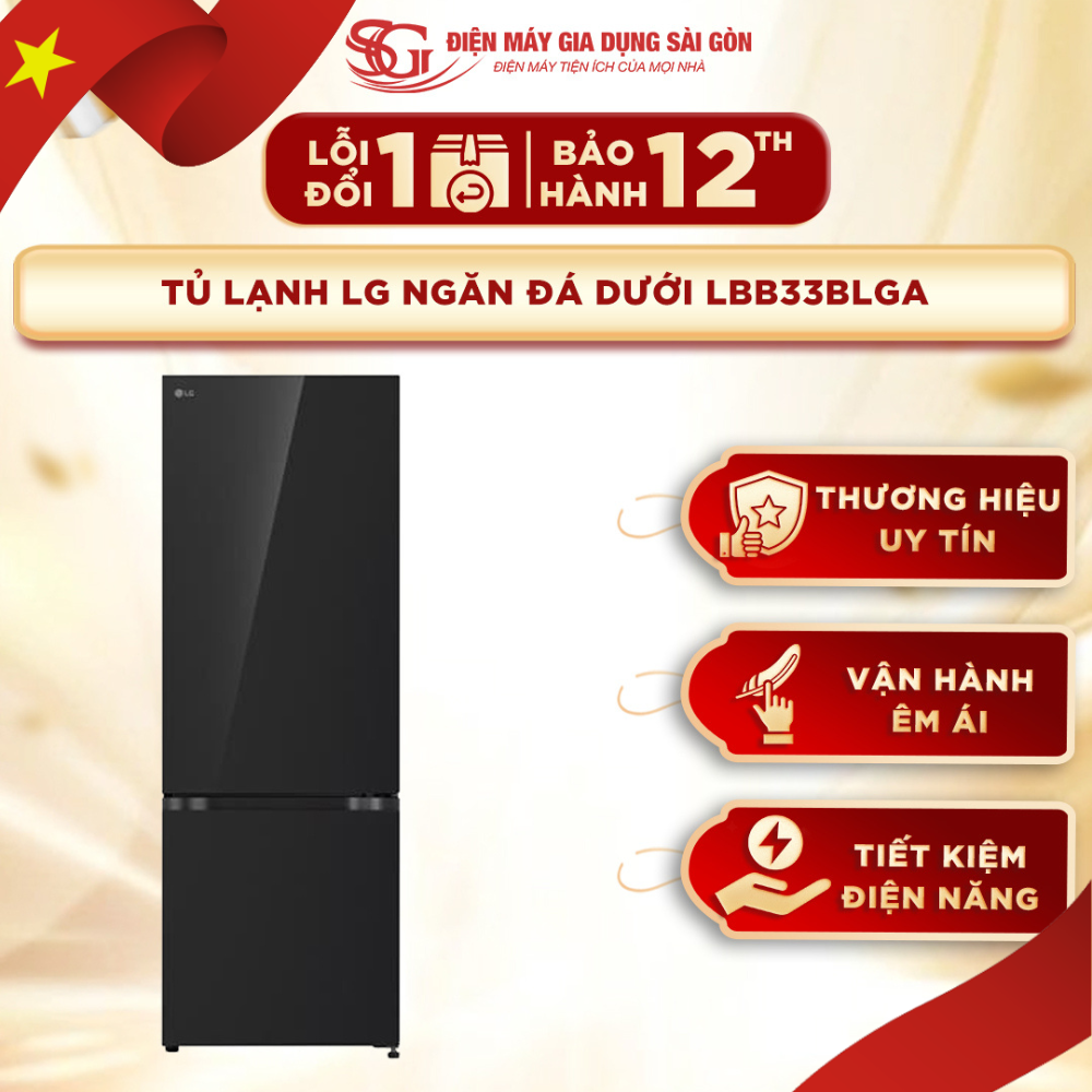Tủ lạnh LG Inverter 335 lít LBB33BLGA