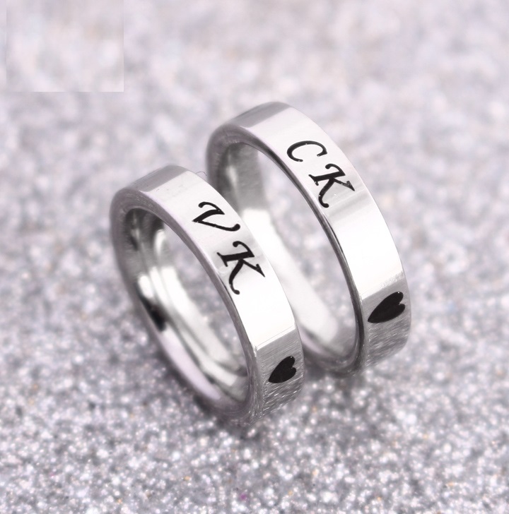 1 Chiếc Nhẫn Cặp Inox Khắc VK CK cao cấp không đen SuSuNC