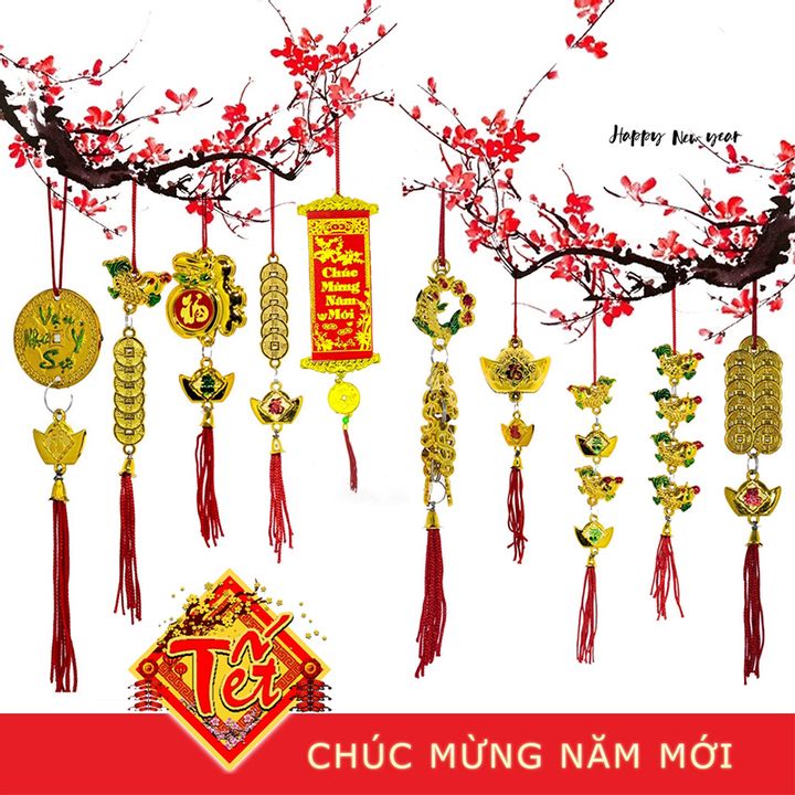 [HCM]Combo 10 Dây Liễn Treo Cây Mai - Trang Trí Tết