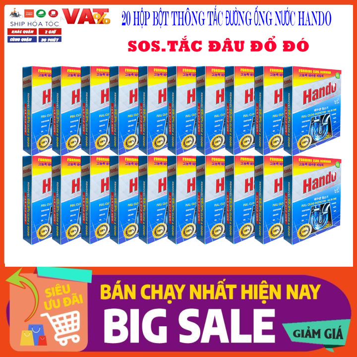 Combo 20 gói bột thông cống xuất khẩu hando cao cấp