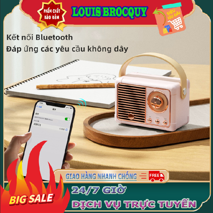 Loa Bluetooth không dây mini độc đáo kiểu dáng retro phong cách Hàn Quốc