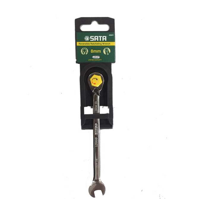 Cờ lê vòng miệng tự động đảo chiều 9mm, thép crom sata 46602