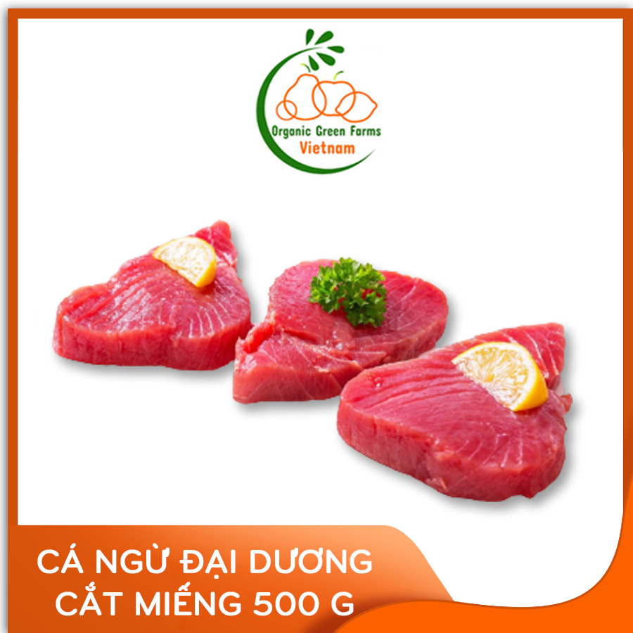 [OGF] - Cá ngừ đại dương cắt miếng 500g - Thích hợp làm Sashimi, Sushi, nướng, chiên,... - [Giao nhanh TPHCM]
