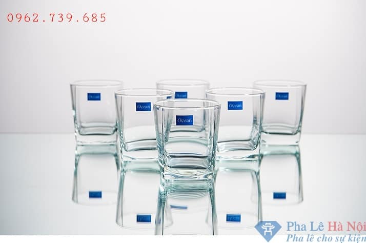 Bộ 6 Cốc Thủy Tinh ocean Đáy Vuông Lùn Plaza Cỡ Nhỏ-B11007-195ml nhập khẩu thái lan