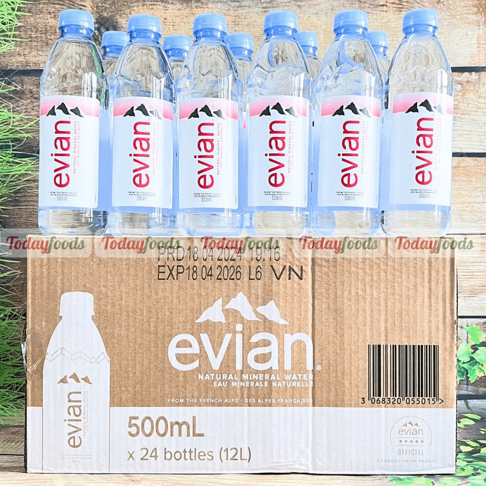 Nước Khoáng Evian 500ML (thùng 24 chai) nhập khẩu từ Pháp