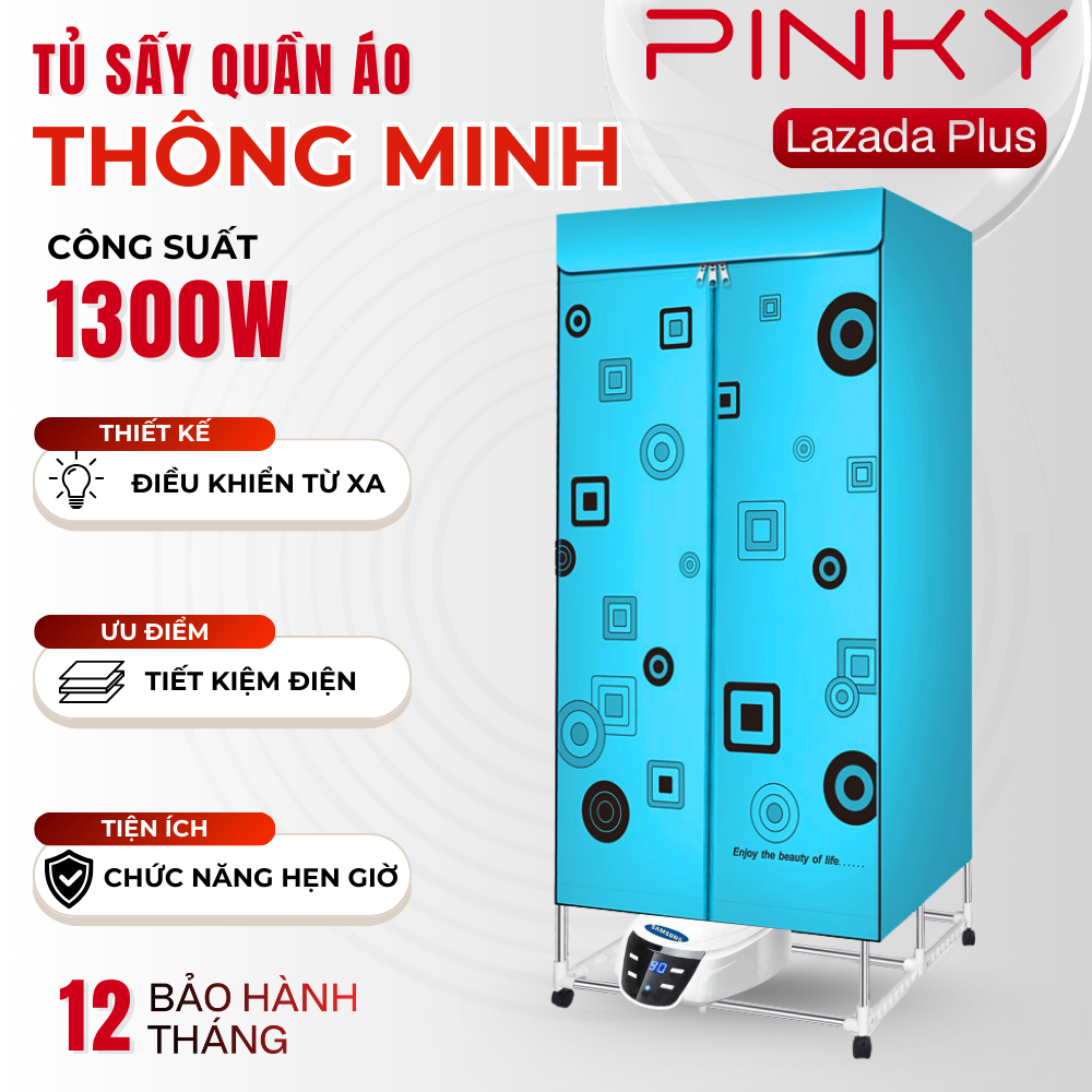 Tủ Sấy Quần Áo Samsung Công Suất 1300W, Máy Sấy Quần Áo 2 Tầng Có Điều Khiển Từ Xa, Tủ Sấy Quần Áo Diệt Khuẩn, Nhanh Khô Sử Dụng Tiện Lợi - Bảo Hành 12 Tháng