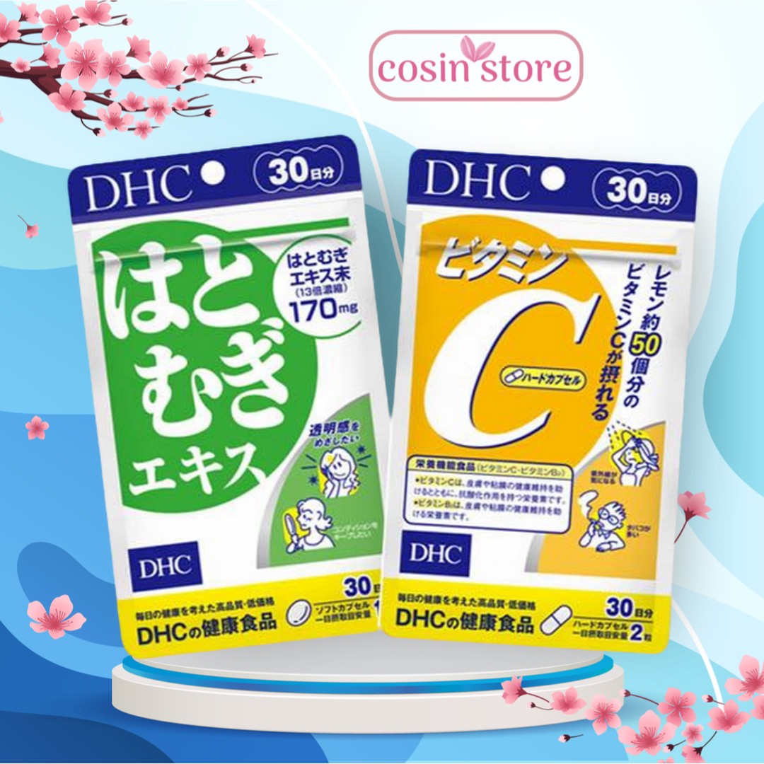 Combo viên uống sáng da và vitamin c DHC 30 ngày dùng hỗ trợ sáng da mờ thâm shop Cosin Store