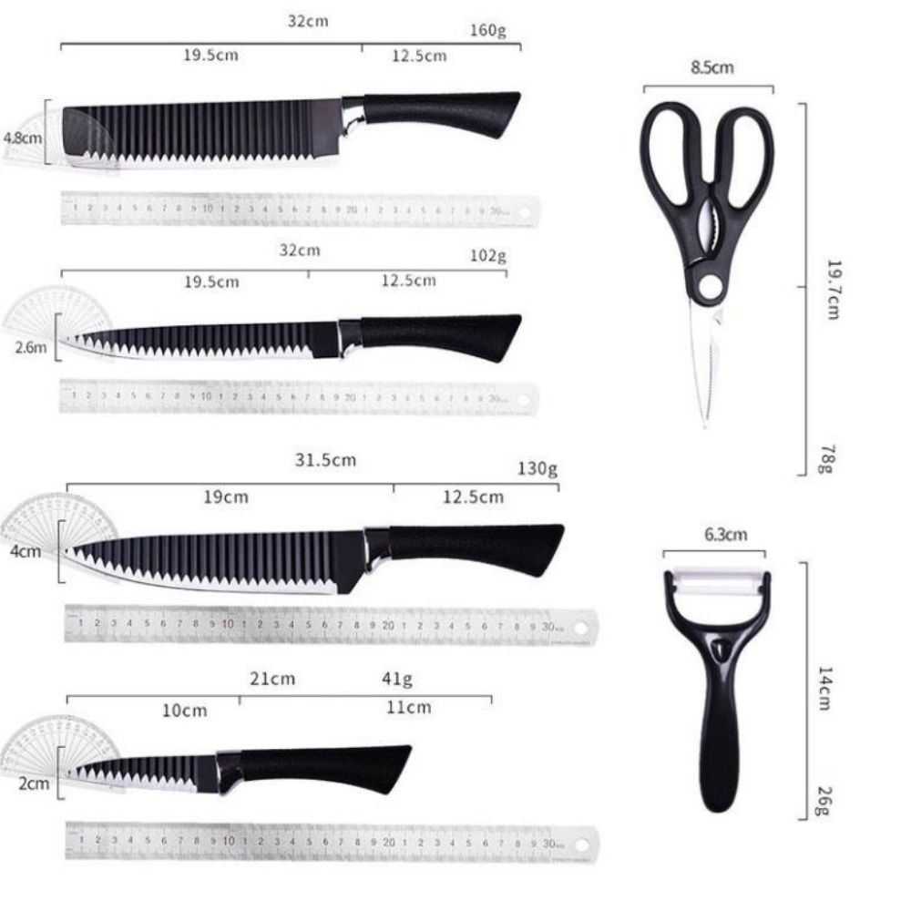 Bộ dao nhật 6 món sóng cao cấp asakh đa năng