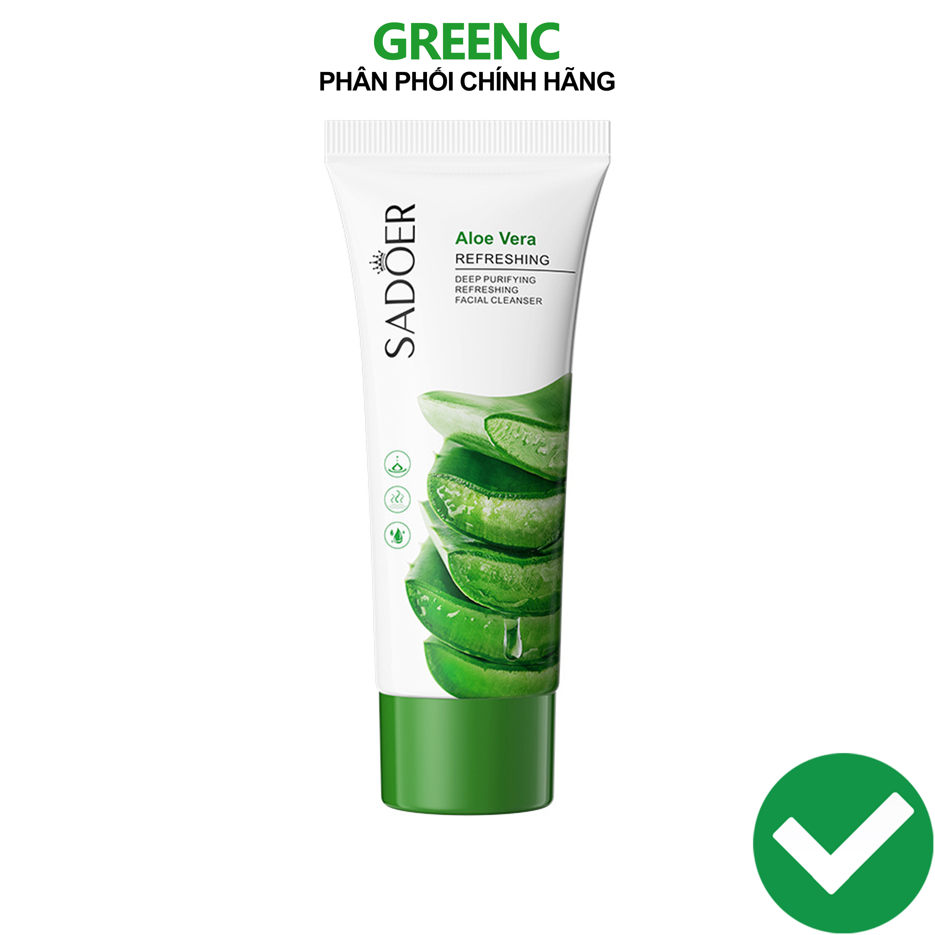 Sữa rửa mặt Sadoer Aloe Vera 100g chiết xuất nha đam