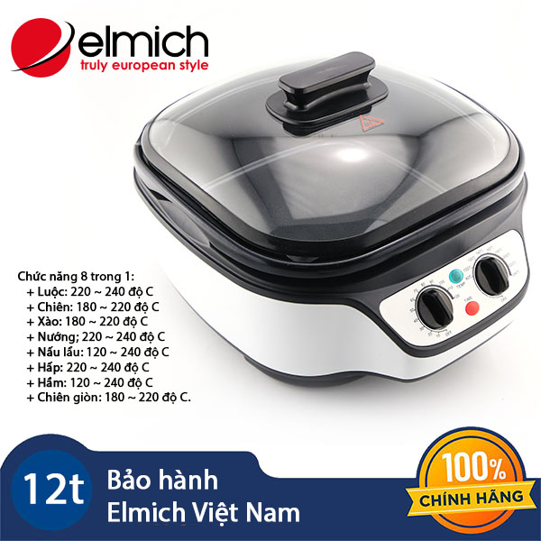 Nồi lẩu điện đa năng 8 trong 1 elmich 4023517 km samsung, bảo hành 12 tháng