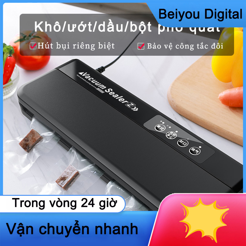Máy Hút Chân Không Vacuum Sealer ZL720, Máy bảo quản thực phẩm máy hút chân không nhỏ, Máy Hút Được Cả Đồ Khô Đồ Ướt, Tặng 10 túi hút chân không