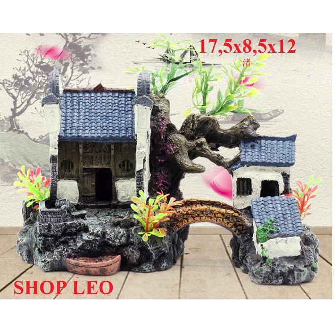 【Hàng giao ngay】 NHÀ CỔ GIANG NAM - MÔ HÌNH TRANG TRÍ THỦY SINH