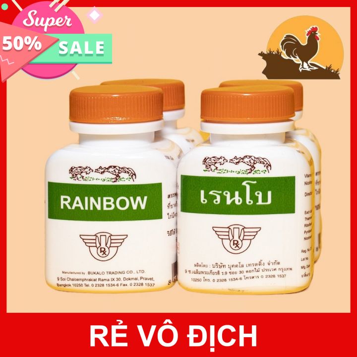 Combo 4 lọ rianbow thuốc nuôi gà tơ, tăng cơ, tay tốt cho gà đá