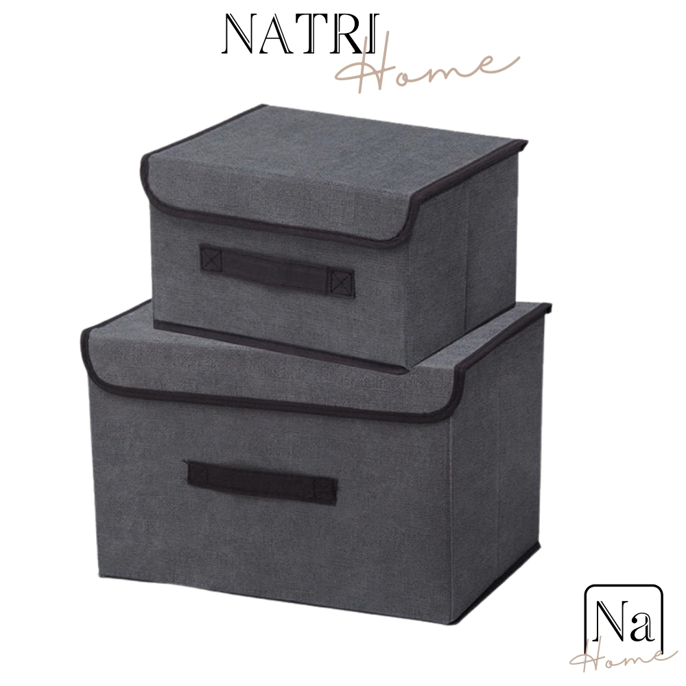 [FREESHIP] Combo 2 thùng vải đựng đồ hộp đựng chăn màn quần áo đồ chơi đa năng bằng vải cứng cáp có nắp đậy - Natri Shop