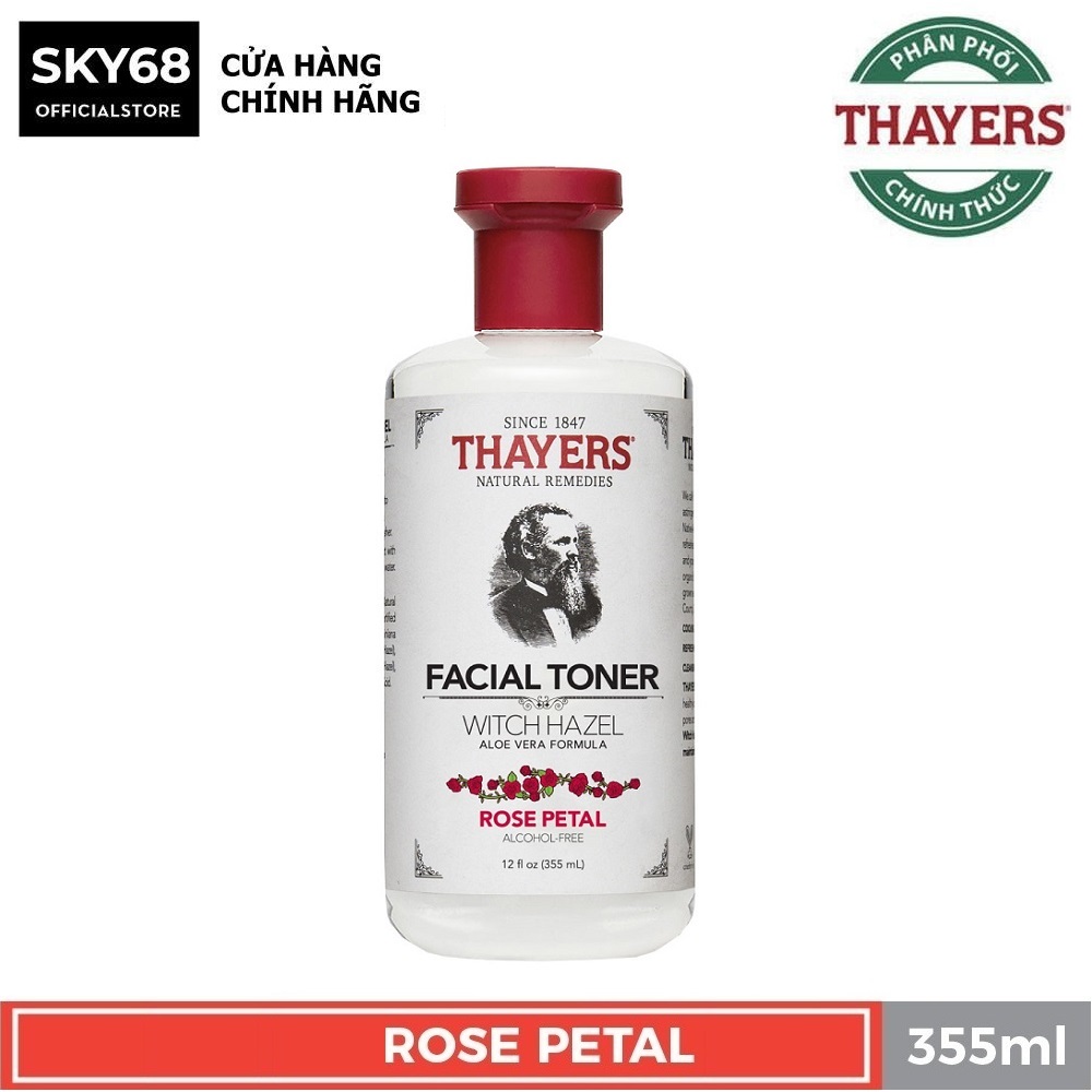 Nước Hoa Hồng Thayers Alcohol Free Witch Hazel Toner Rose Không Chứa Cồn 355ml