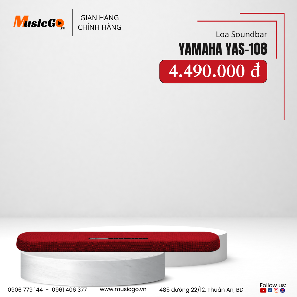 Loa soundbar yamaha yas-108 | công nghệ dts virtual:x | bluetooth đa điểm | amazon alexa qua bluetooth | hdmi arc | thiết bị hỗ trợ 4k ultra hd
